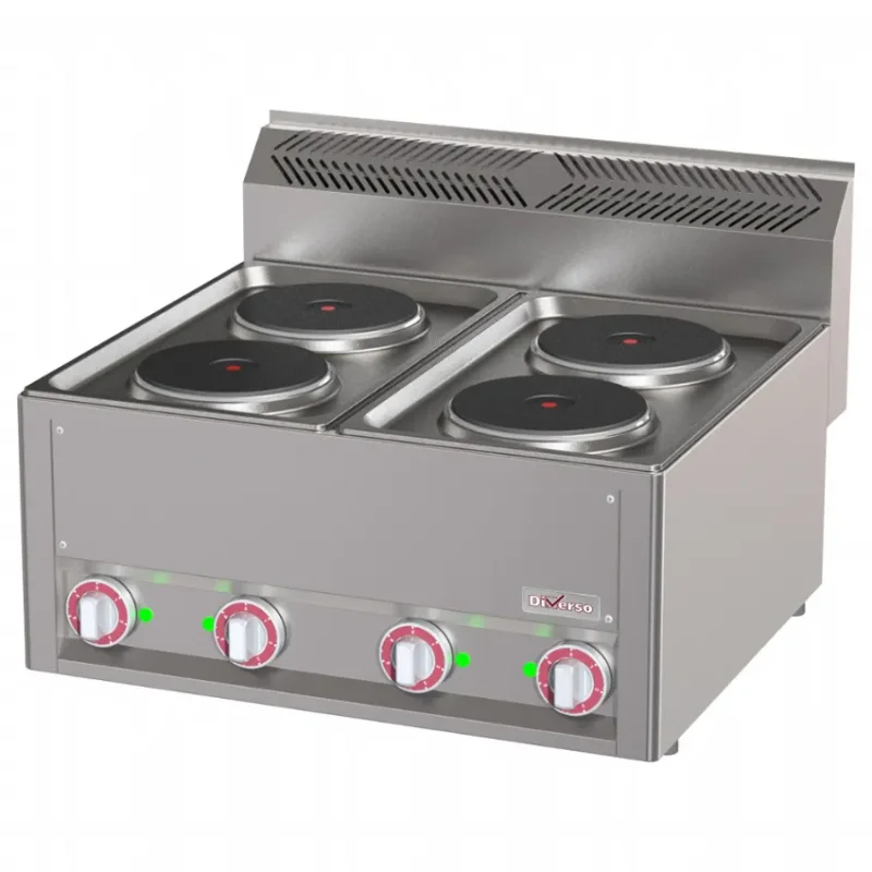 Cuisinière électrique professionnelle inox 4 plaques en fonte 180 mm Prix Cassé