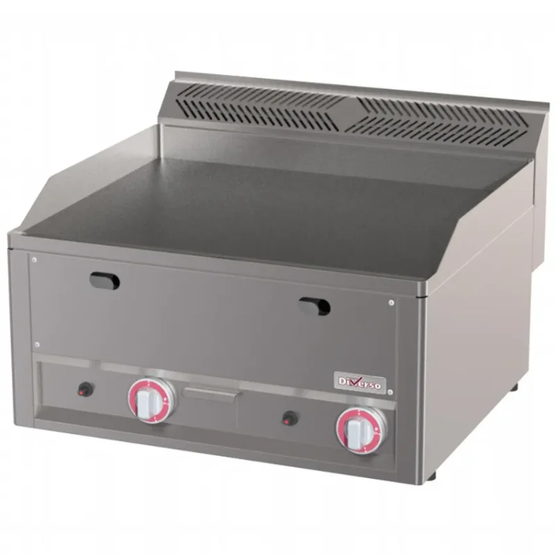 Plaque de cuisson gaz professionnelle avec 2 plaques lisses 650x480 mm Prix Promo