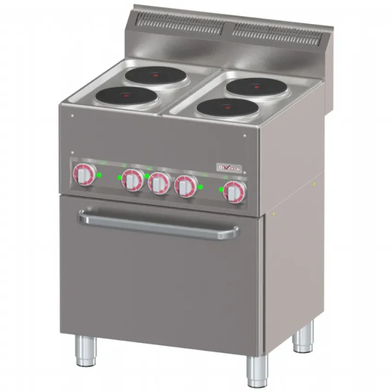 Must-Have Fourneau professionnel électrique 4 plaques sur four à convection gn1/1