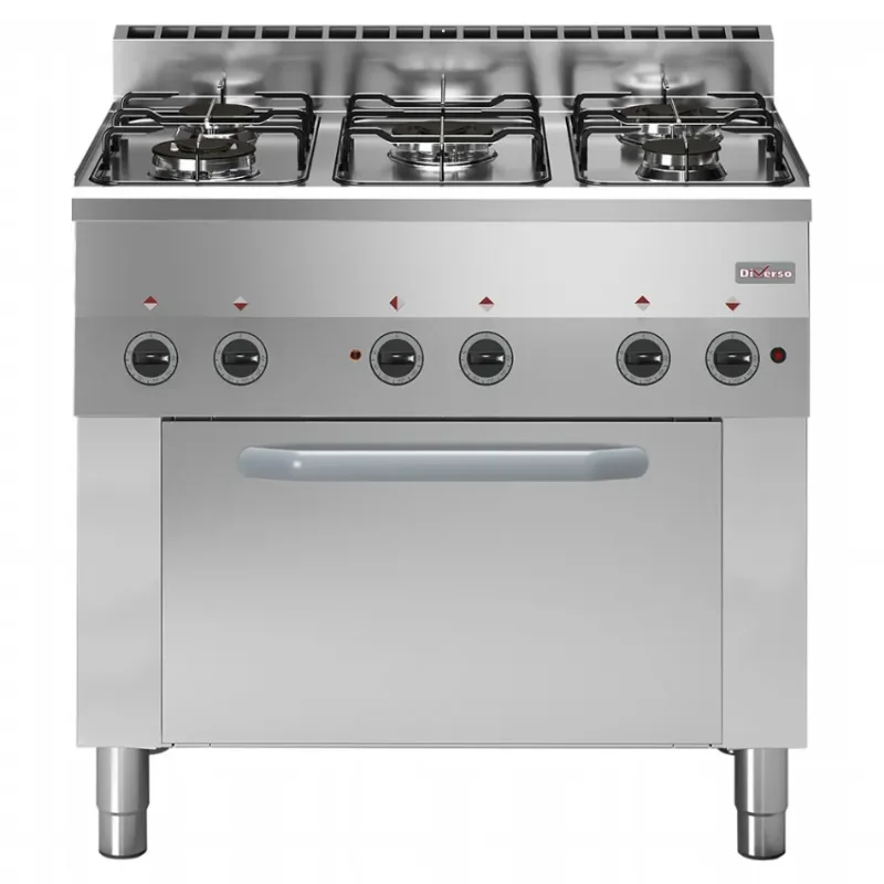 Meilleure Vente Fourneau gaz avec 5 brûleurs sur four à convection électrique 4x gn 1/1