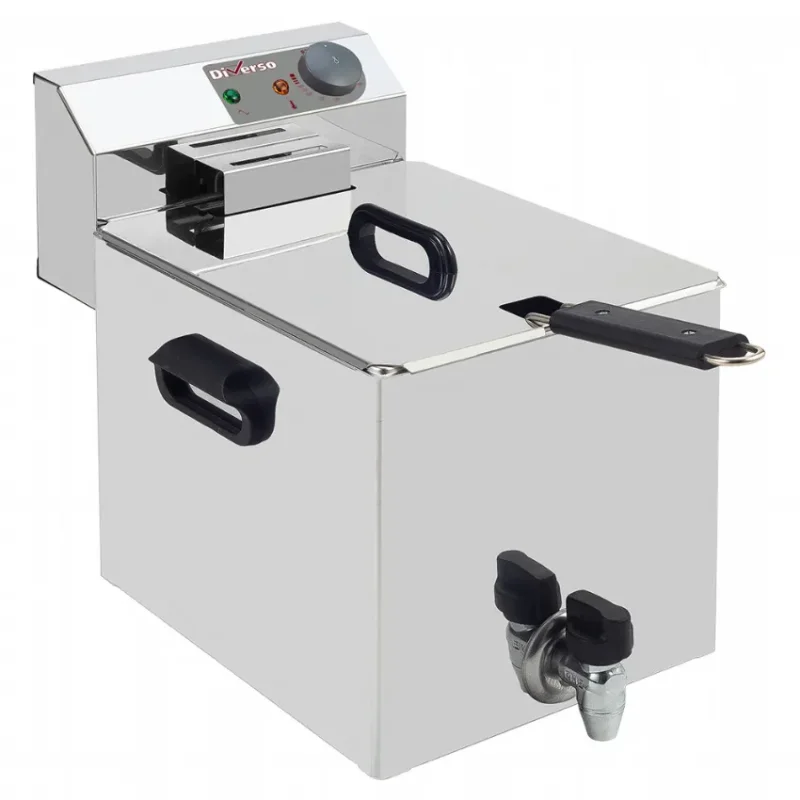 Vente Directe Friteuse professionnelle électrique à poser avec robinet de vidange - 8 litres
