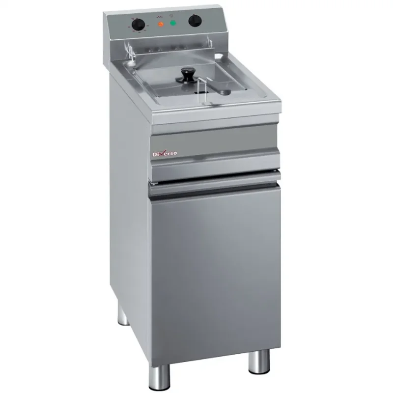 Friteuse professionnelle triphasée sur armoire diverso - 1 cuve 14 litres - robinet de vidange Must-Have