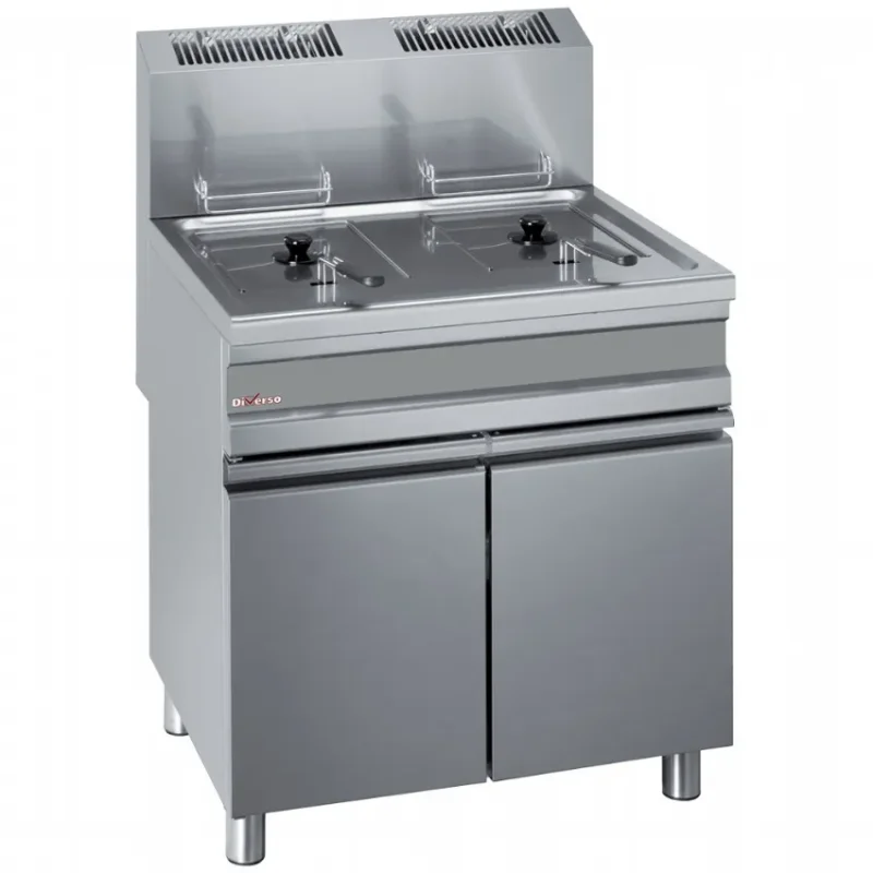 Must-Have Friteuse professionnelle gaz 2 cuves 15 litres sur armoire