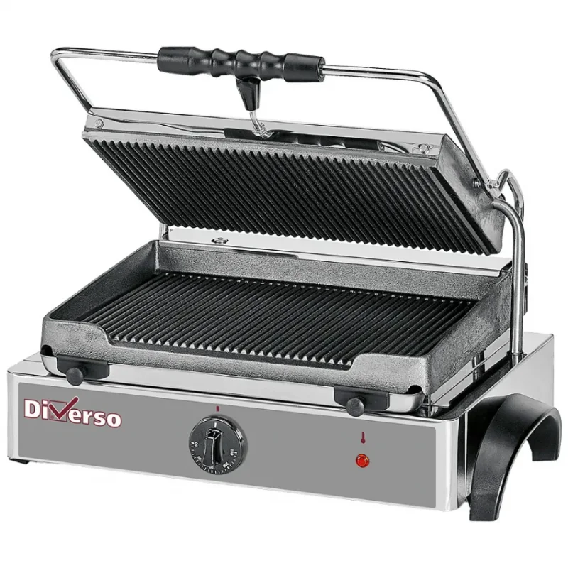 Grill panini électrique medium 1 plaque rainurée - 365x255 mm Dernier Modèle