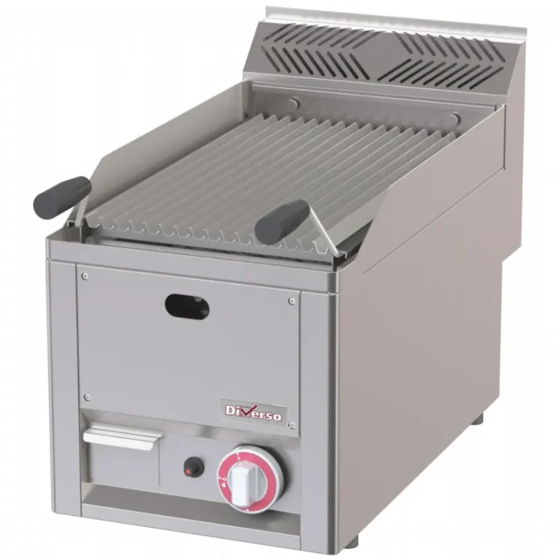 Grill pierre de lave gaz profrssionnel 1 zone de cuisson - 312x480 mm Promotion Saisonnière