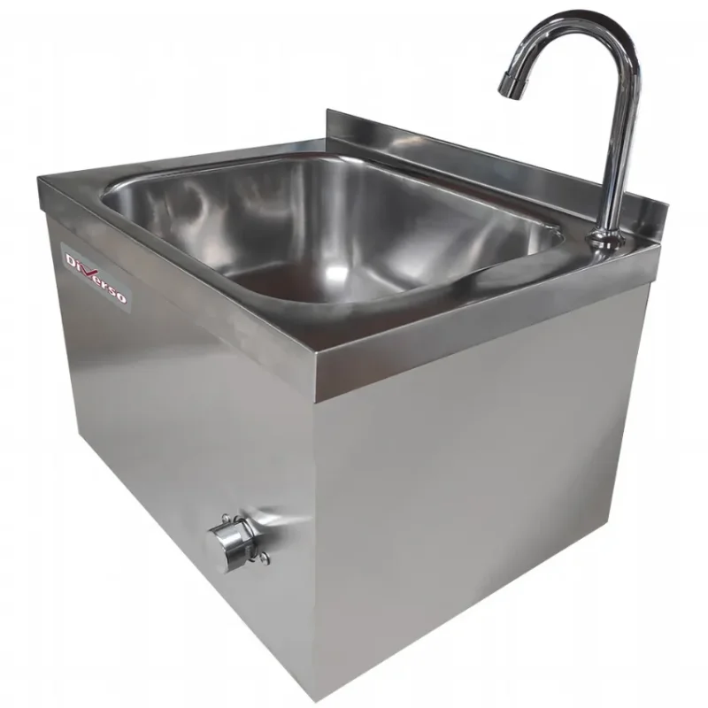 Lave-mains mural en inox avec cuve rectangulaire - 400x300x410 mm Promotion