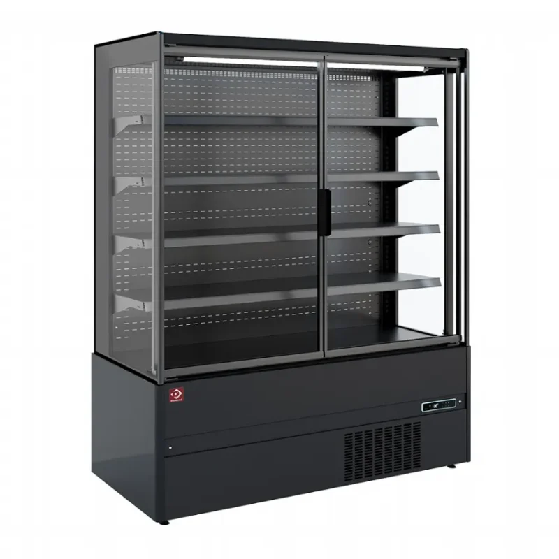 Armoire réfrigérée murale de supermarché noire 2 portes battantes Offre Du Jour