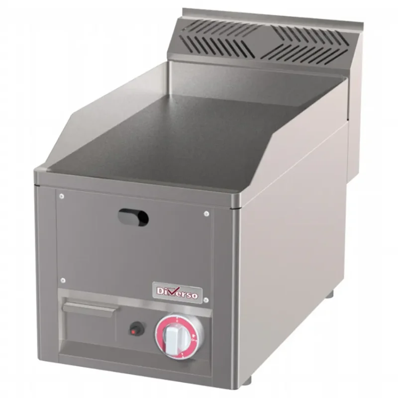 Plaque à snacker professionnelle gaz lisse à poser en inox - 320x480 mm Soldes