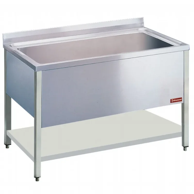 Plonge inox avec 1 cuve - 1600x700x880/900 mm Nouvelle Collection