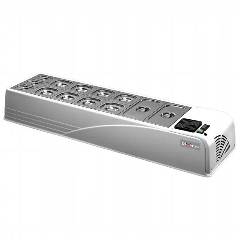 Saladette réfrigérée inox à poser pour 7 bacs gn 1/3 Populaire