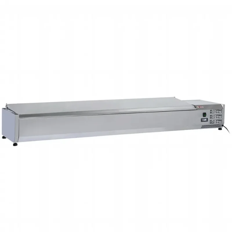 Marque Saladette réfrigérée professionnelle 10 bacs gn1/4 avec couvercle inox