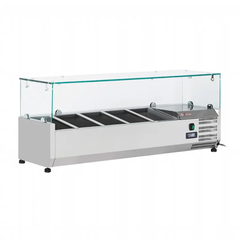 Saladette réfrigérée vitrée professionnelle pour 5 bacs gn 1/4 Livraison Express