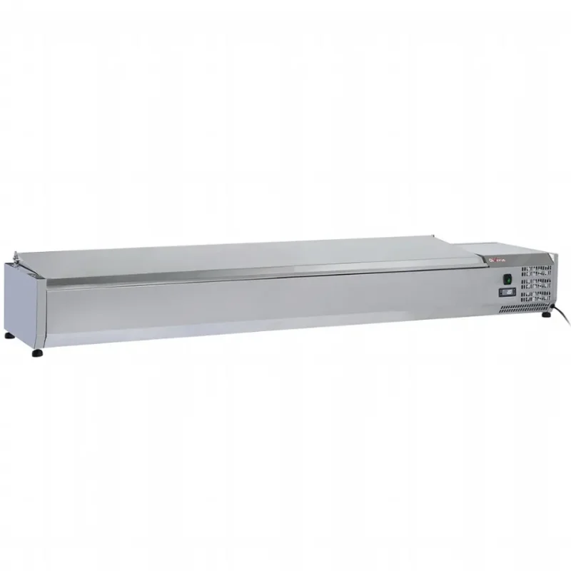 Saladette réfrigérée en inox avec 9 bacs gn1/3-150 mm avec couvercle Jusqu’à Épuisement Des Stocks