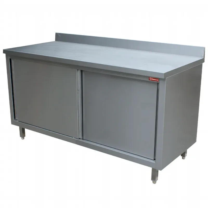 Table armoire neutre murale avec dosseret et 2 portes coulissantes Acheter Direct