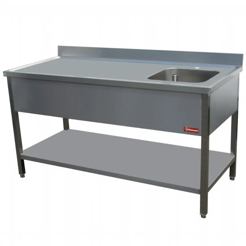 Plonge inox avec 1 cuve à droite - 1800x700x880/900 mm Livraison Gratuite