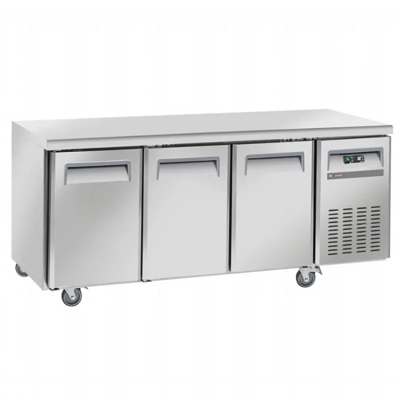 Remise Desserte réfrigérée professionnel mobile inox avec 3 portes gn 1/1