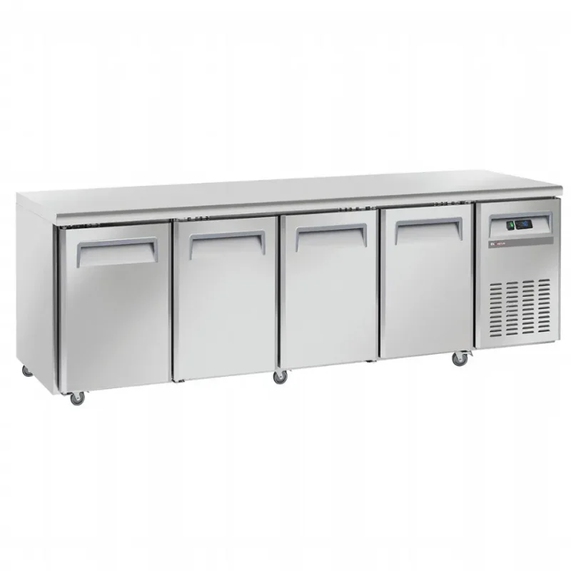Offre Exclusive Desserte réfrigérée professionnel inox mobile 4 portes gn 1/1