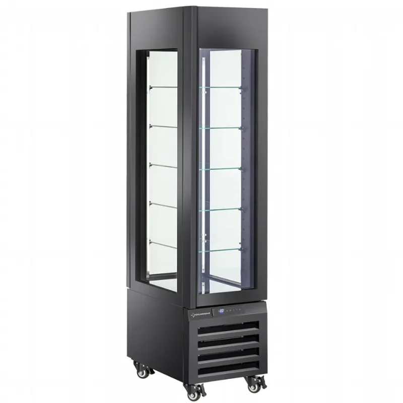 Vitrine panoramique noire pour pâtisserie avec 5 niveaux - 260 litres Offre Du Jour