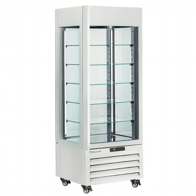 Prix Choc Vitrine réfrigérée 4 faces vitrées pour pâtisserie avec 5 niveaux - 440 litres
