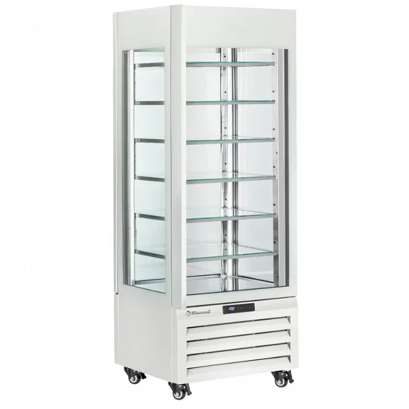Haute Qualité Vitrine panoramique blanche 440 litres avec 6 niveaux en verre