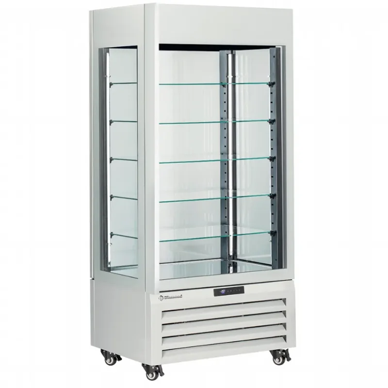 Vitrine panoramique blanche pour pâtisserie avec 5 niveaux - 600 litres Prix Réduit