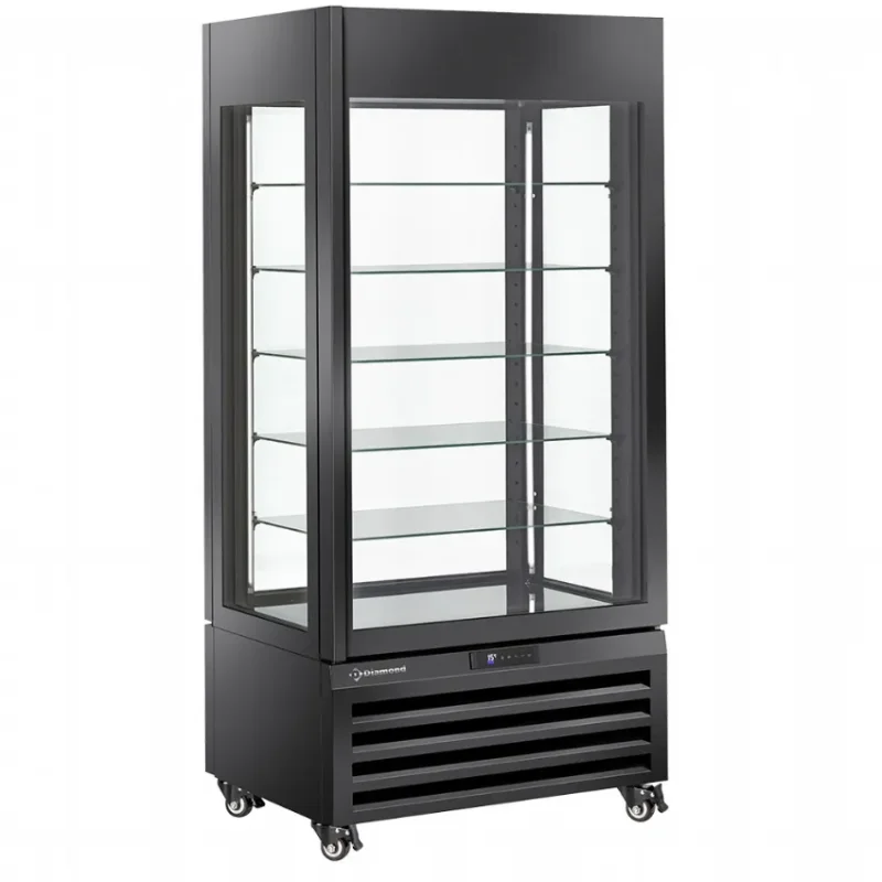 Vitrine panoramique noire pour chocolat avec 5 niveaux - 600 litres Retour Gratuit