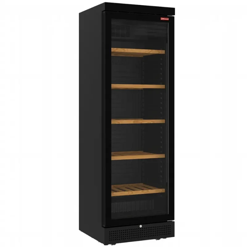 Cave à vins noire avec 1 porte vitrée et 5 niveaux - 382 litres Must-Have