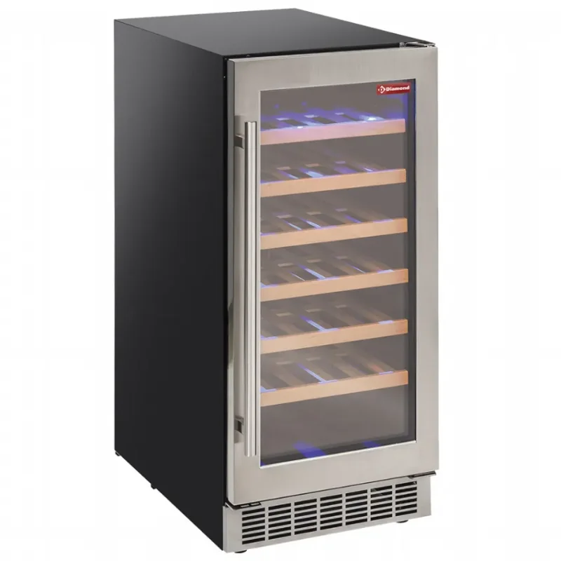 Nouveauté Cave à vins professionnelle noire avec 1 porte vitrée - 106 litres