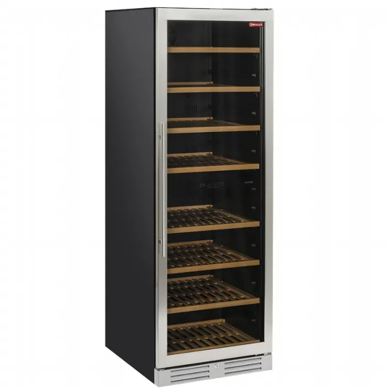 Cave à vins noire professionnelle avec 1 porte et 2 températures - 470 litres Vente Directe