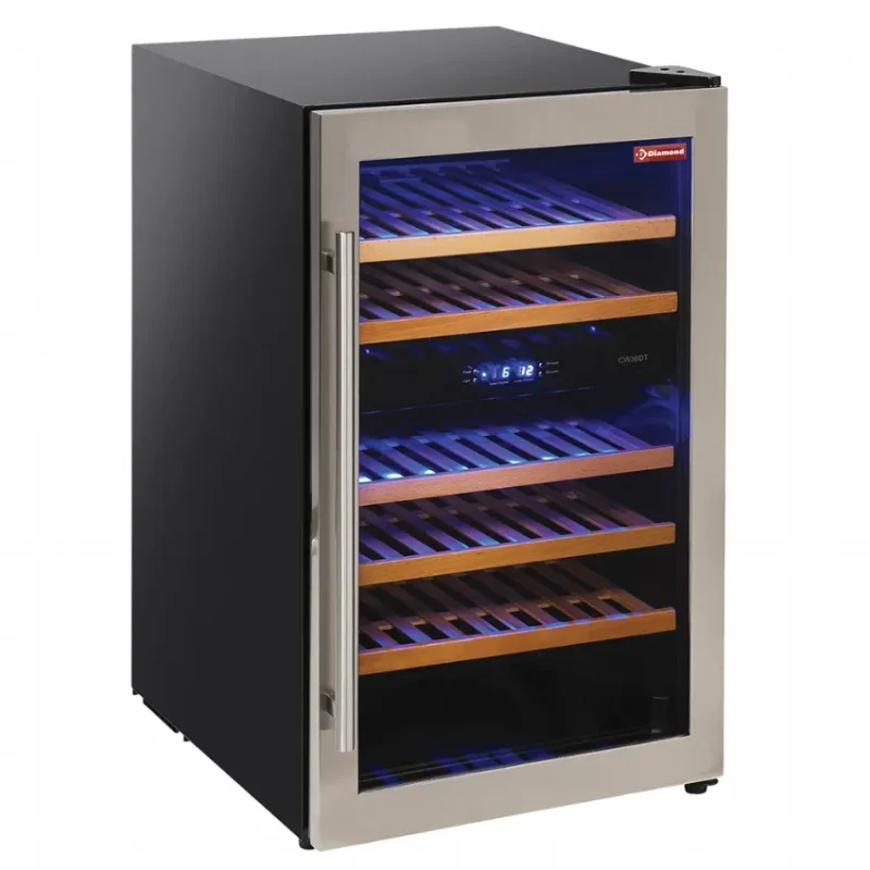 Livraison Express Cave à vins professionnelle avec 1 porte et 2 températures - 140 litres