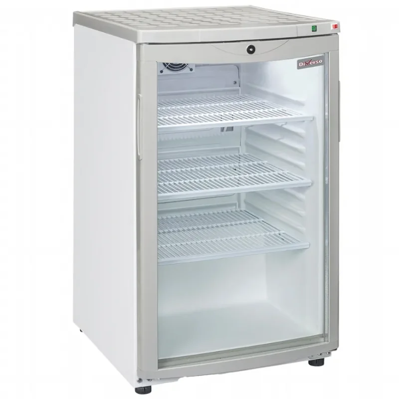 Mini-armoire réfrigérée blanche 1 porte vitrée 115 litres Prix Réduit