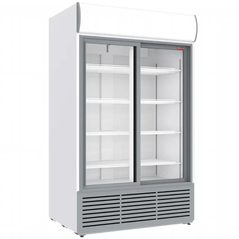 Paiement Sécurisé Vitrine murale réfrigérée blanche avec 2 portes coulissantes - 1230 litres