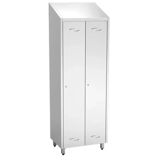 Armoire vestiaire inox 2 portes battantes avec hauteur 2010 mm Meilleur Choix