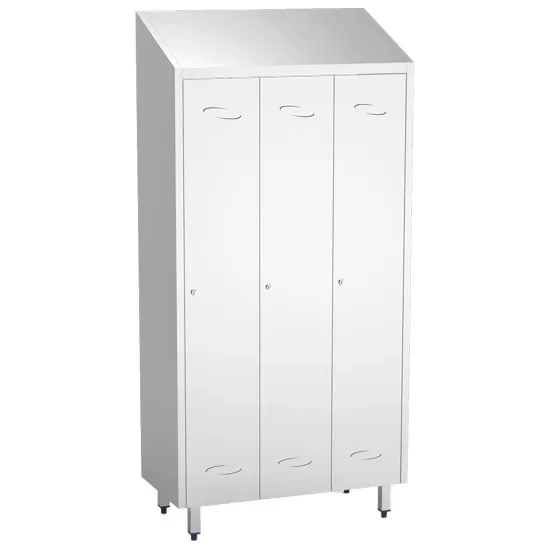Achat Immédiat Armoire vestiaire inox 3 portes battantes avec hauteur 2010 mm