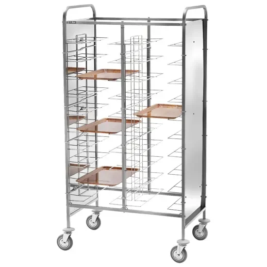 Chariot inox pour plaques gn avec 20 niveaux et 950 x 620 x 1750 mm Remise