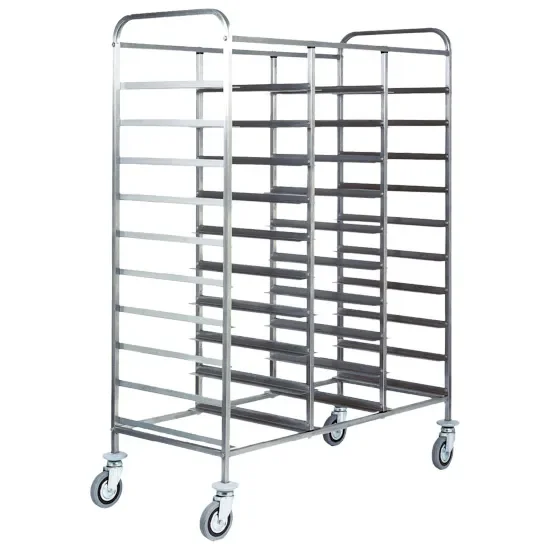Chariot inox pour plaques gn 1/1 avec 30 niveaux h d’insertion 120 mm Dernière Chance