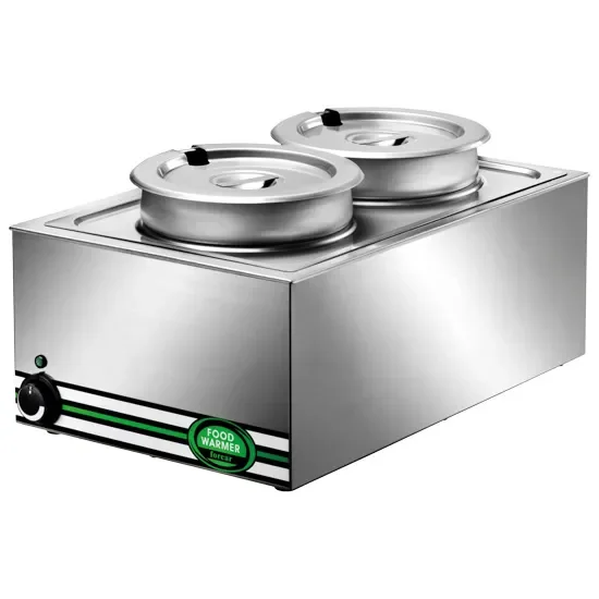 Chauffe-repas à bain-marie électrique monophasé avec 2 x 8 l température +30/+90°c Prix Réduit