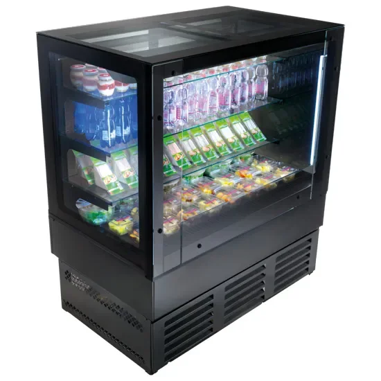 Comptoir réfrigéré ventilé noir self service température +3/+5°c Prix Bas
