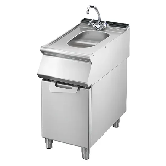 Marque Plonge inox sur coffre 2 portes - format 400 x 730 x 870 mm