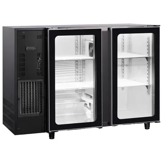 Réfrigérateur de bar noir 2 portes battantes vitrées température -2/+8°c volume 380 l Prix Cassé