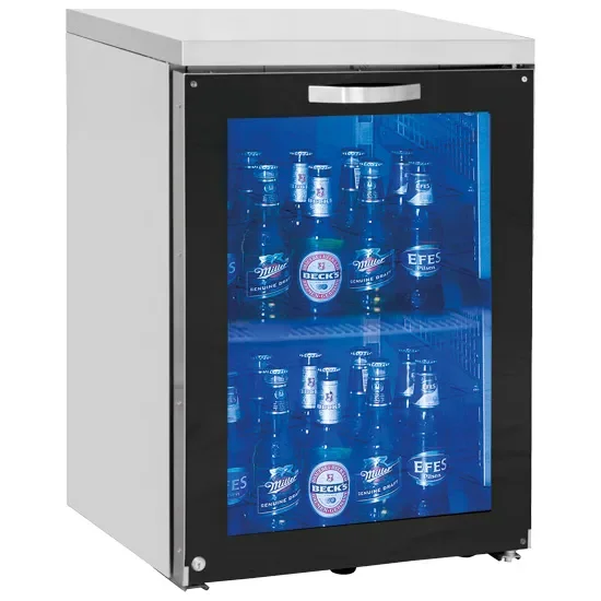 Réfrigérateur de bar noir 1 porte battante vitrée avec 30 à 50 bouteilles Marque