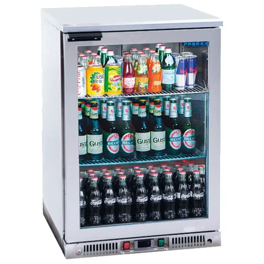 Réfrigérateur bar inox 1 porte battante vitrée température +2/+12°c et volume 110 l Prix Réduit