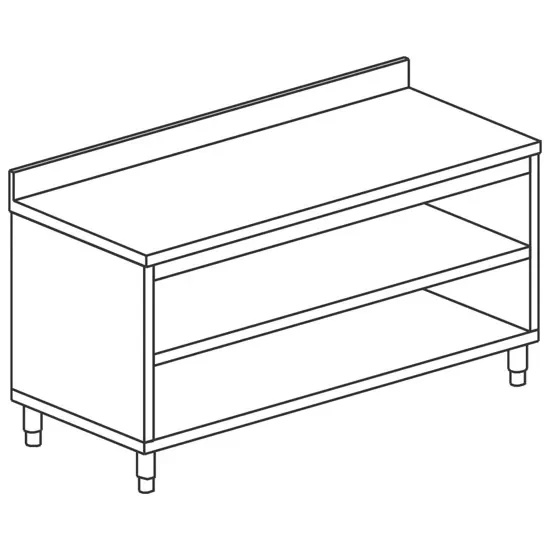 Table armoire neutre ouverte avec dosseret 1100x800 mm Prix Promo