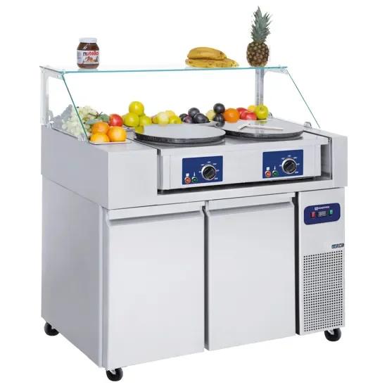 Table de préparation réfrigérée 2 portes gn 1/1 avec vitrine 9x gn 1/6 température -2/+8°c Promotion Saisonnière