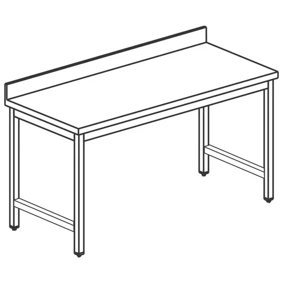 Dernière Chance Table de travail inox adossée sans étagère - 800x500 mm
