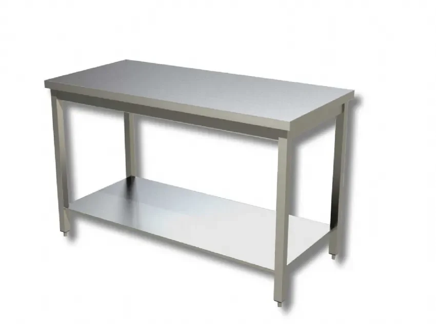 Table de travail inox 430 avec étagère intermédiaire - 1000x600x850 mm Soldes