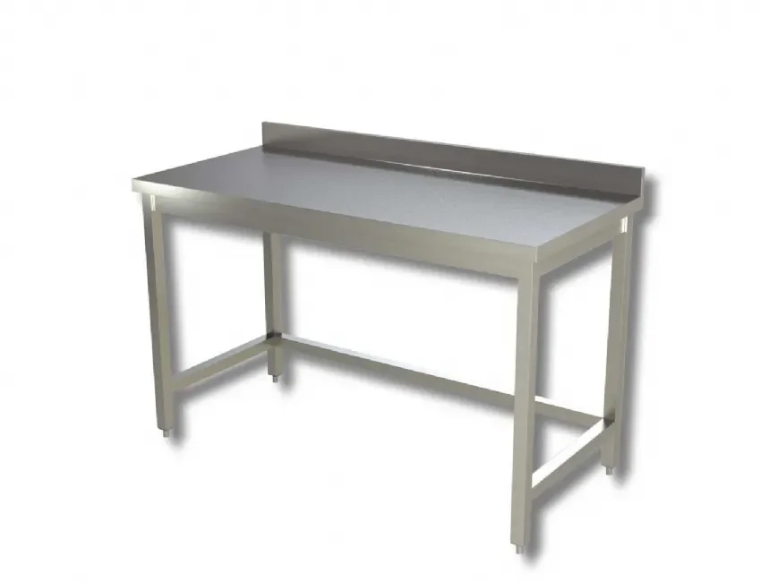 Table inox 430 centrale pour le travail avec dosseret - 600x600x850 mm Achat Immédiat