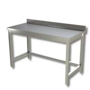Solde Table de travail centrale en inox 430 avec dosseret - 700x700x850 mm