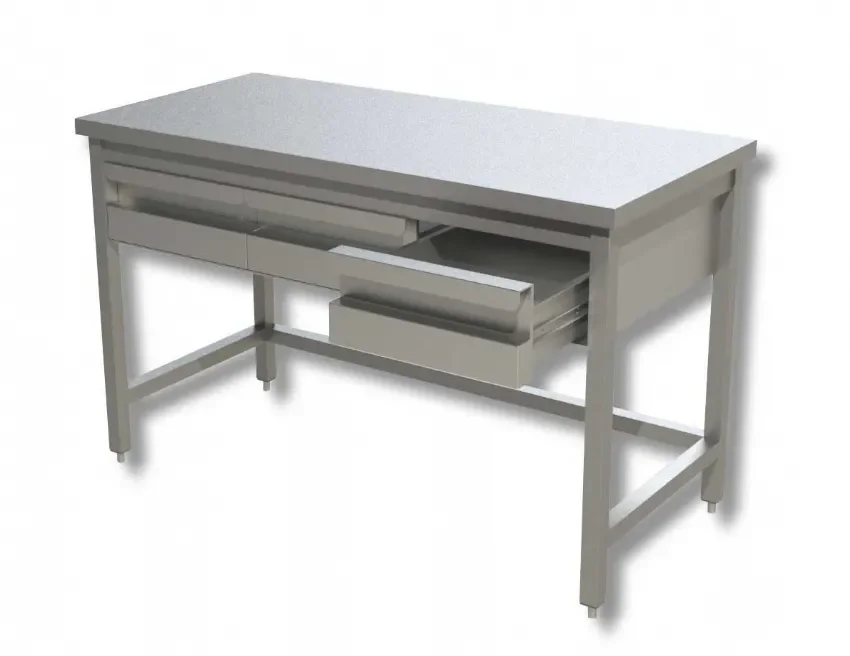 Table de travail inox 430 avec 4 tiroirs - 1800x700x850 mm Prix Promo