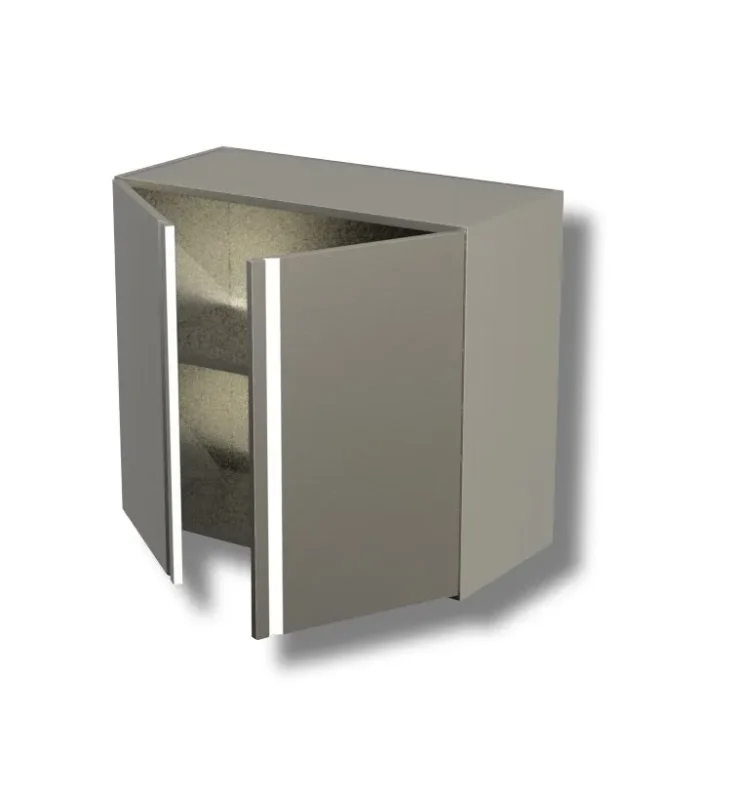 Paiement Sécurisé Placard inox 430 mural avec 2 portes battantes et 1 étagère - 900x400x800 mm